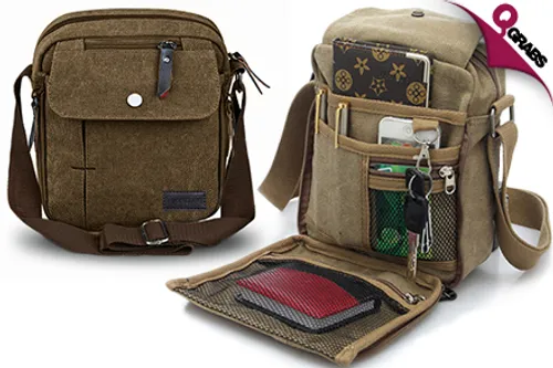 From QR49 Carry It All in Style with Canvas Messenger Bags - Choose from 2 Classic Colors! (Up to QR198 Value)
